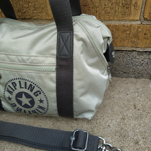 Kipling Dynamic Silver Sage Grey Art Mini Satchel Crossbody - Picture 4 of 15